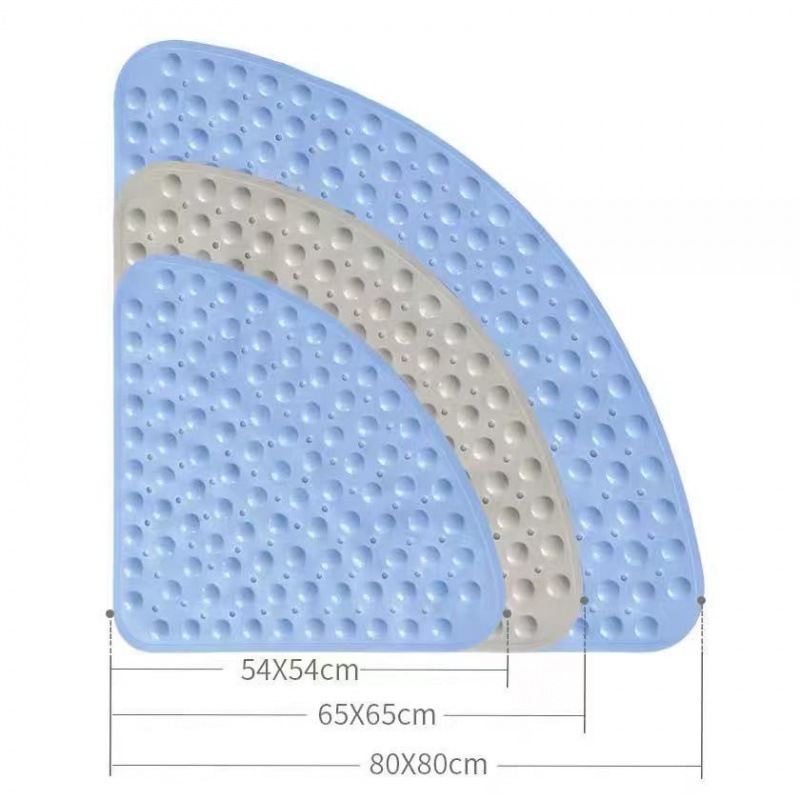 Picture of Fan-Shaped Bathroom Non-Slip Mat Bath Shower Foot Mat Hotel Bathroom Toilet Shower Room Floor Mat Large Massage