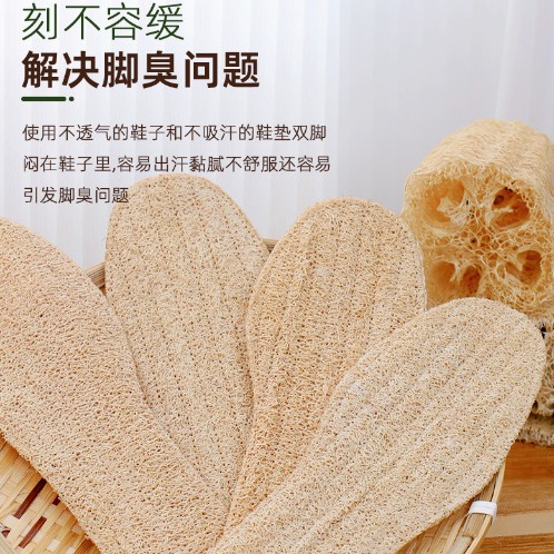 Loofah Insoles, Deodorant, Men's Sweat-Absorbent, Breathable and Comfortable, Children's Sports Women's Military Training Shoes, Non-Slip Full Cushion