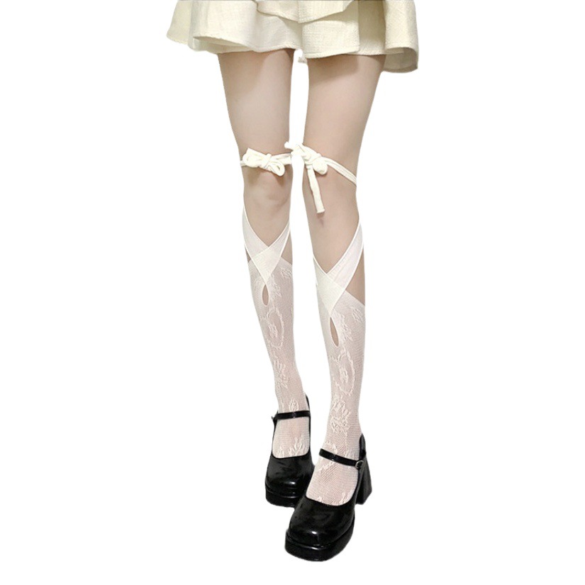 Cross Strap lolita Socks Women's Cute Japanese jk Cub Socks Sweet and Spicy lolita All-match Mid-barrel Toe Socks