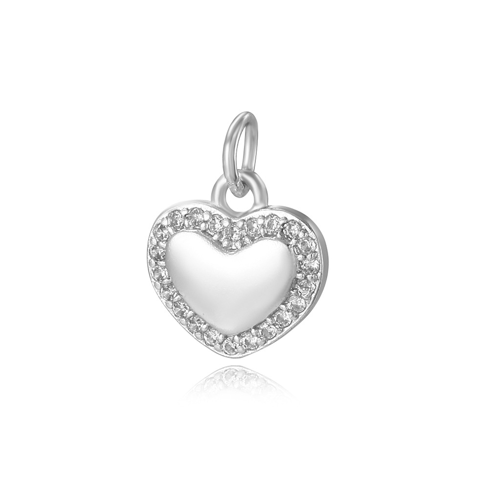 Picture of Exquisite and Small Irregular Convex Love Pendant Gloss Peach Heart Pendant DIY Bracelet Necklace Accessories