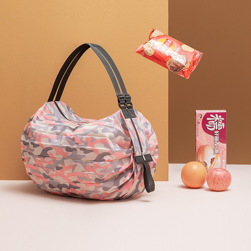 Picture of Foldable shopping bag travel shoulder portable thick large grocery shopping bag supermarket green shopping bag wholesale