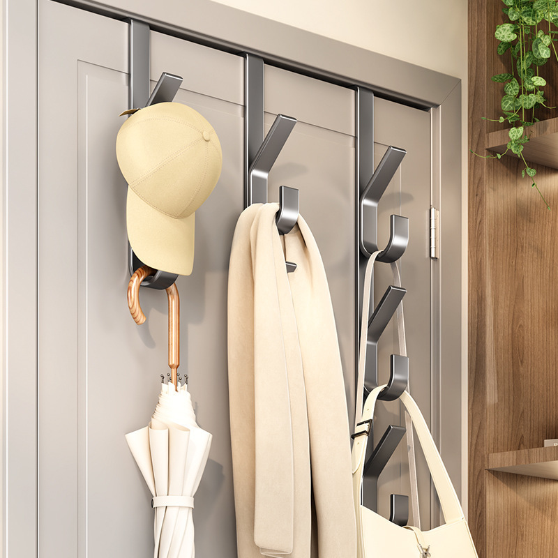 Door Hook Punch-free Clothes Bag Storage Rack Bedroom Doorway Back-type Clothes Hook Storage Door Hanger