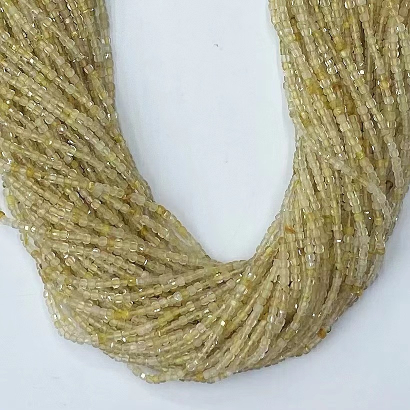 Picture of Factory Wholesale natural crystal blonde cut square grain cut square faceted square loose bead jewelry accessories