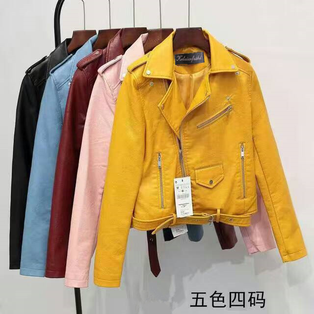Cross-border New Slim-fit Leather Women's Short Coat PU Jacket Korean-style Biker Clothing Spring Women's Fashion