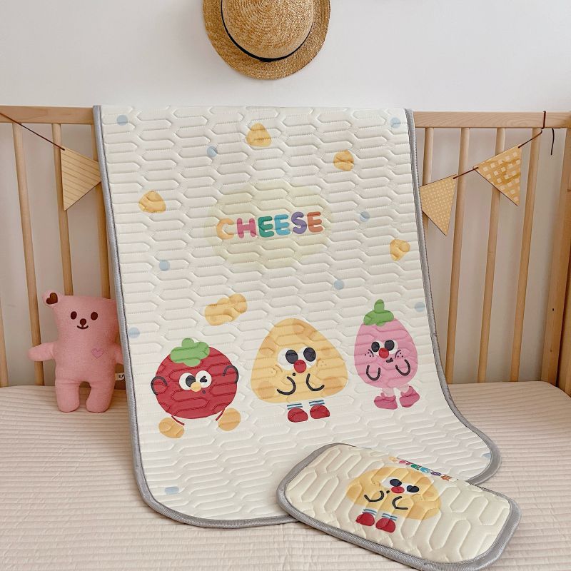 Picture of New Cartoon Cool Silk Children's Latex Mat Two-Piece Set Washable Baby Mattress Kindergarten Baby Soft Mat