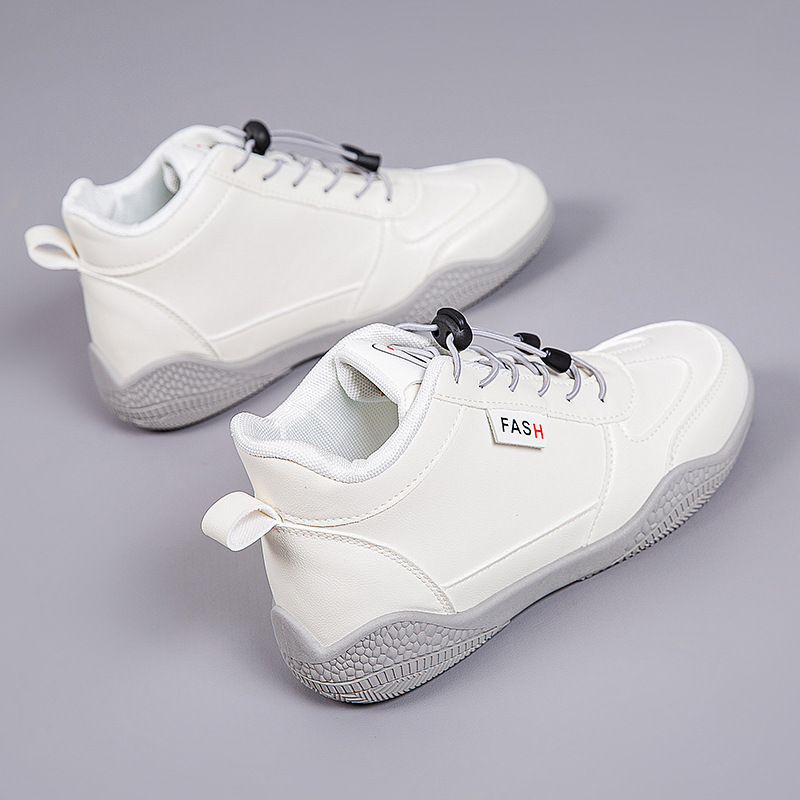 2025 new autumn lightweight casual shoes for students women's mid-range versatile white shoes thick-soled wear-resistant women's sneaker
