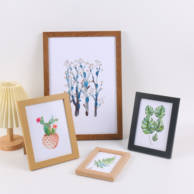 Wooden photo frame hanging wall a3A4 paper frame 4 open self-loading large size mounted sketch oil painting frame 12 inches