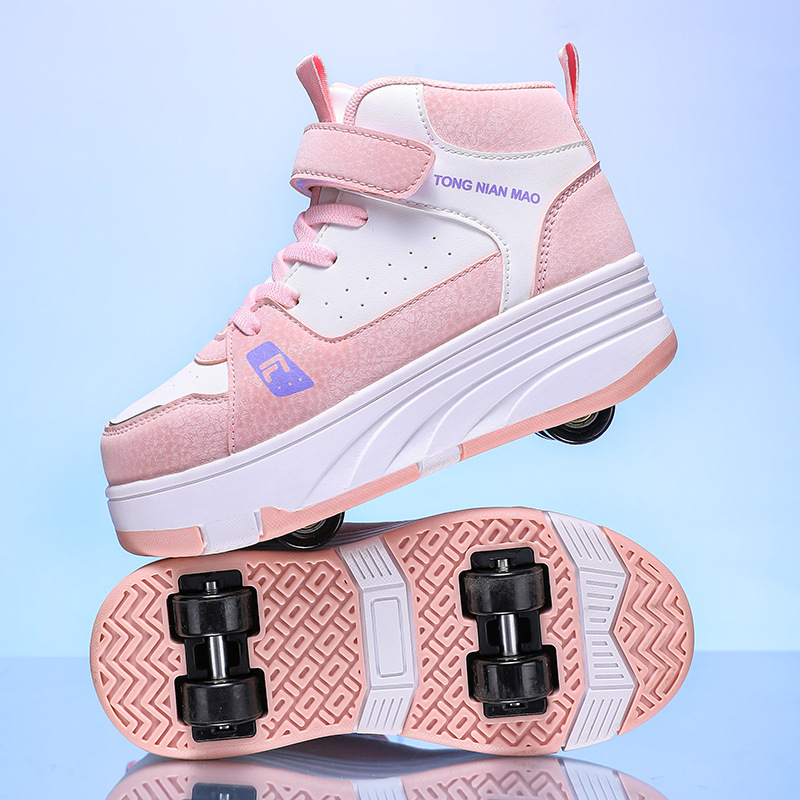 Picture of Children's runaway shoes, girls' roller skating, four-wheeled runaway shoes, student invisible human skates, two-wheeled boys' roller shoes