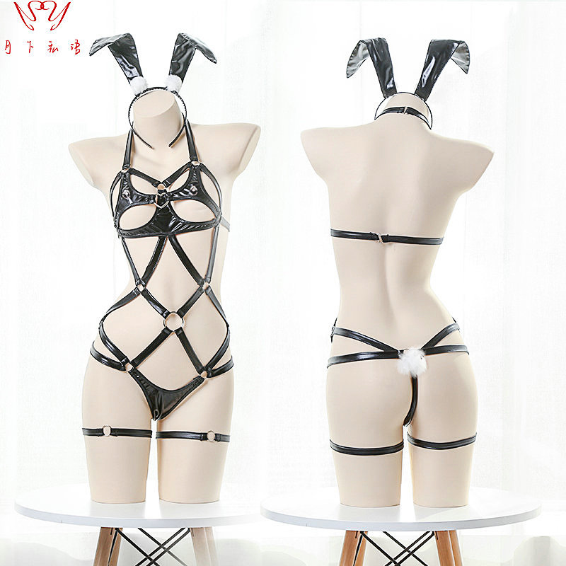 Sexy Underwear Sexy Hollow Backless Neck Open Crotch Net Uniform Bundle Temptation suit Silk Stockings Sling