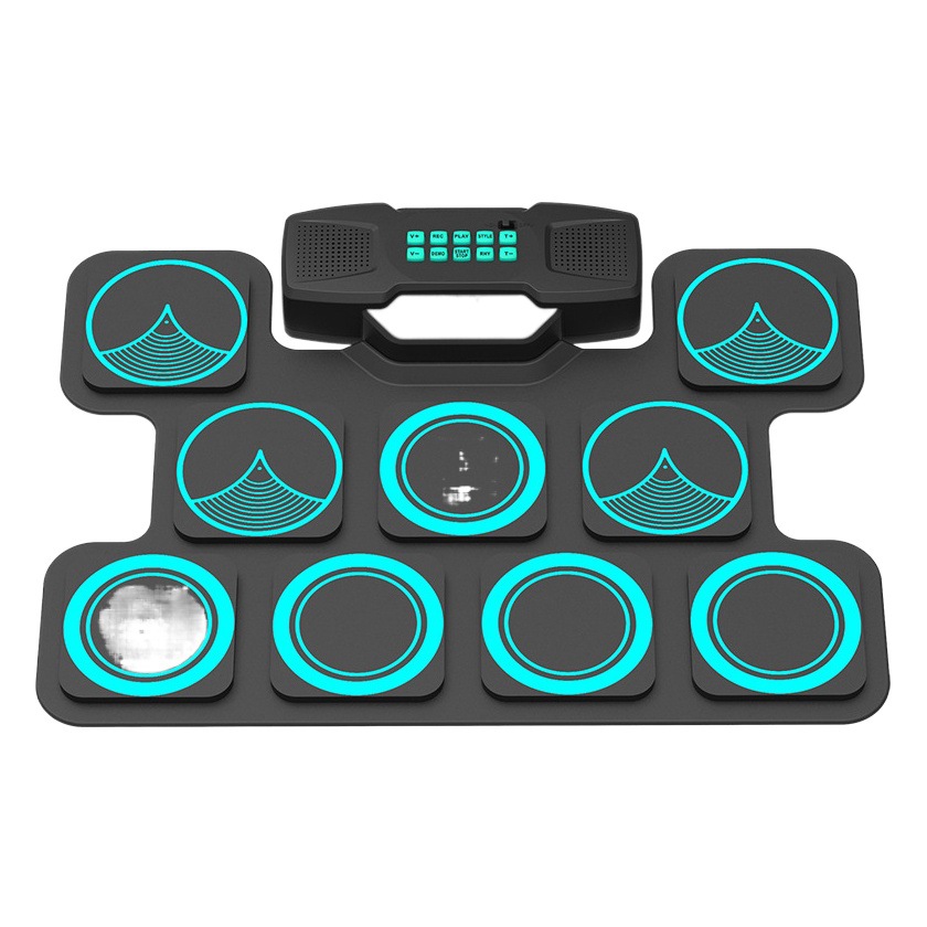 Hand-rolled electronic drum desktop drum set cross-border foreign trade double horn rechargeable strike Board children play DTX games