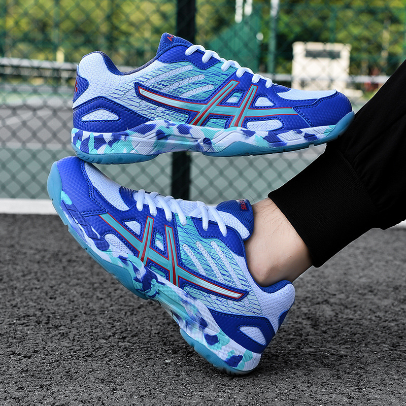 Cross-border foreign trade volleyball tennis shoes colorful lovers shoes non-slip badminton shoes for boys and girls competition training sports shoes