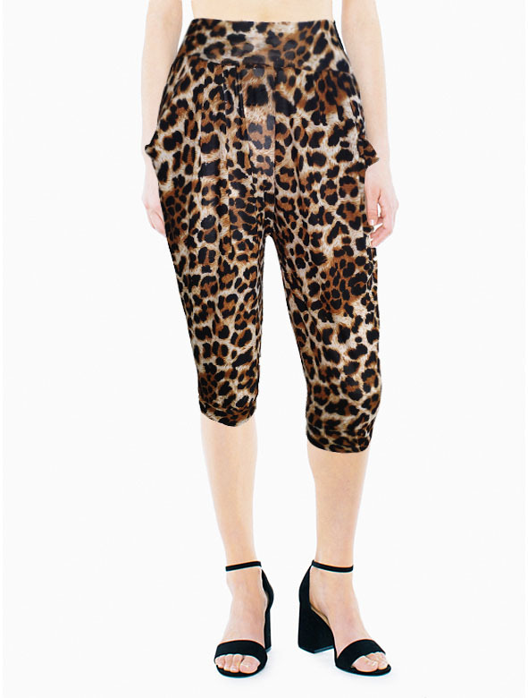 Picture of Cross-border AliExpress Wish women's clothing Amazon kikuu7 points ice silk leopard harem pants high waist stretch yoga pants