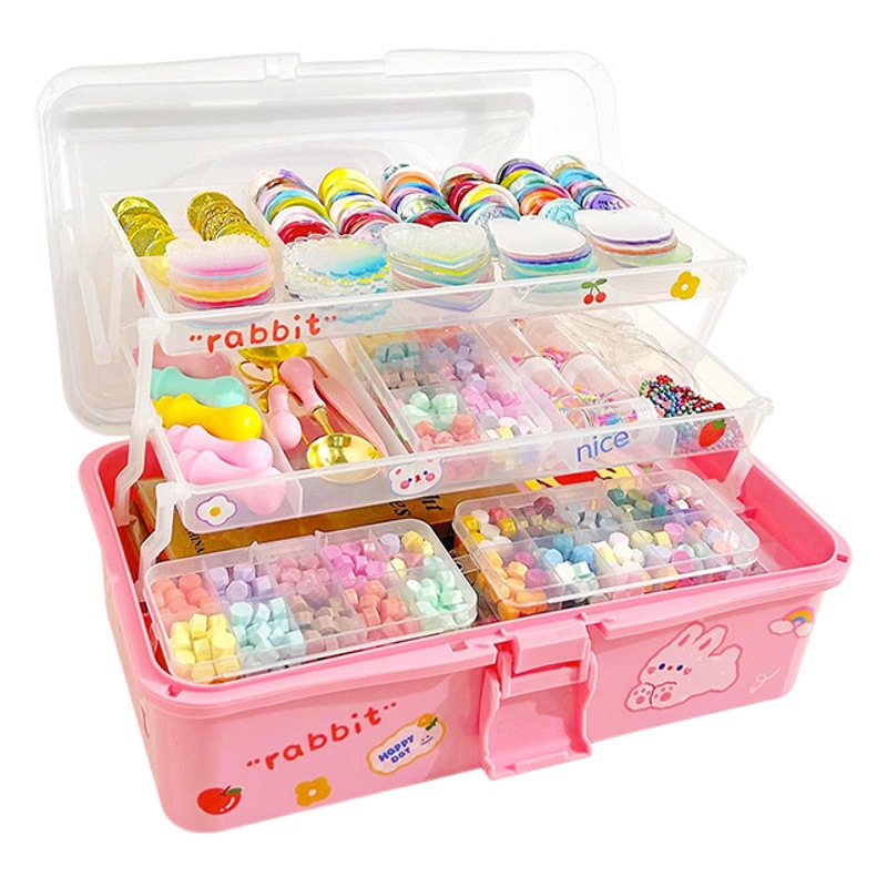 Cream glue diy material gu Ka suit children's handmade hand account gu Ka hairpin accessories send storage bucket gift bag