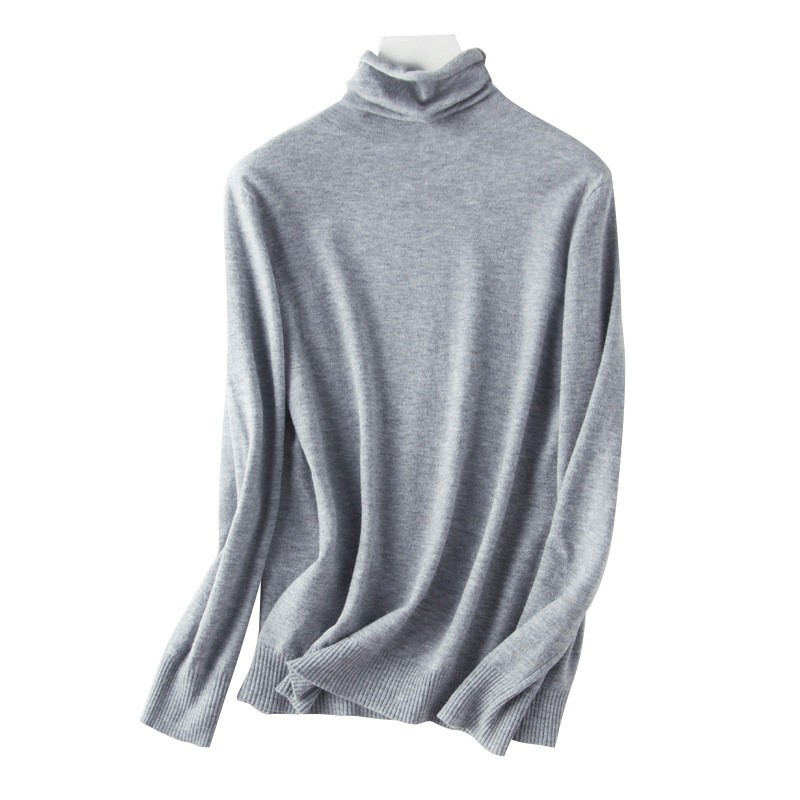 Autumn and Winter New Korean Style Pile Collar Base Shirt Thin Sweater Women's Long-sleeved Slim-fit Knitwear Women's Inner Shirt