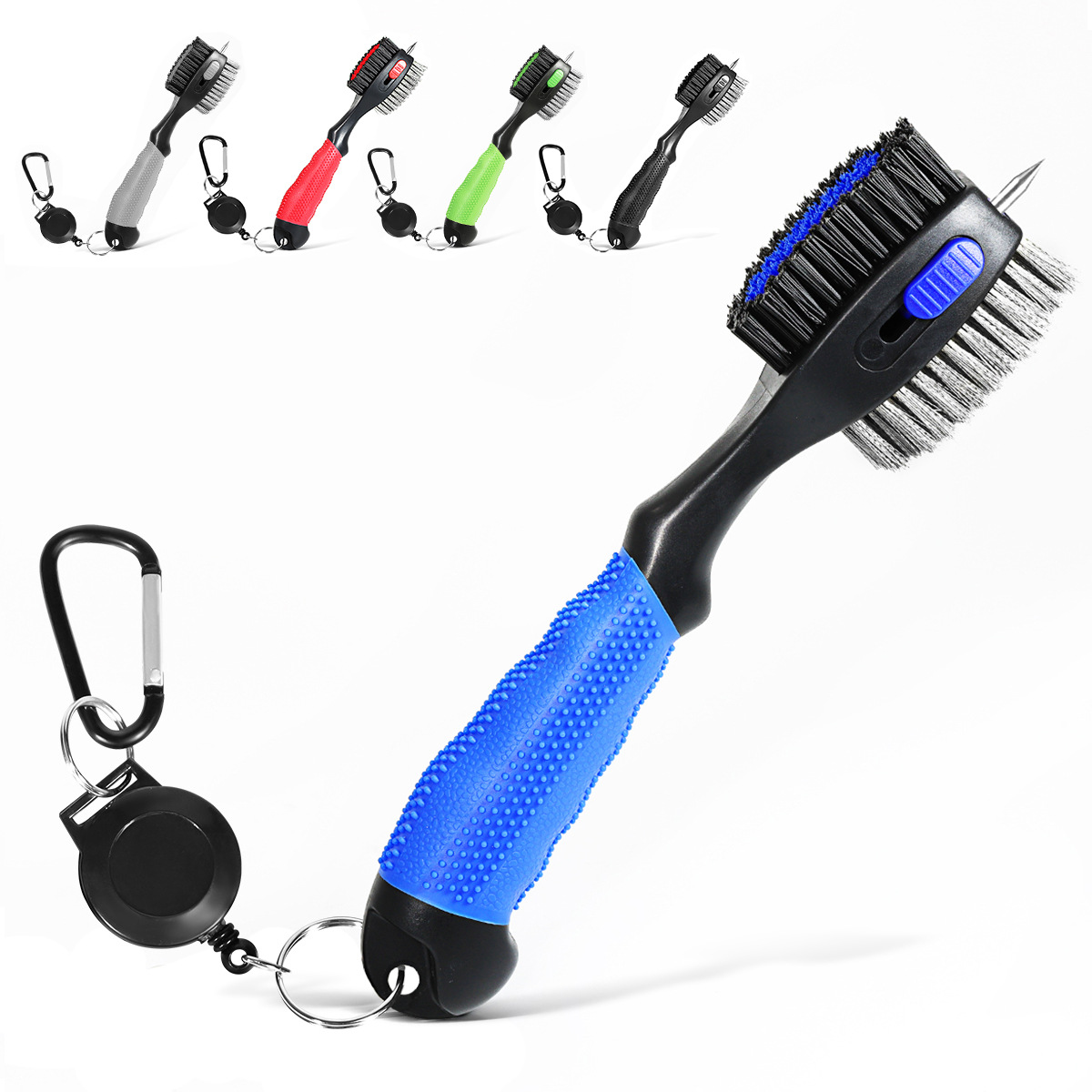 Cross-border golf club cleaning brush upgrade super-large head magnetic buckle massage grip cleaning brush in stock wholesale