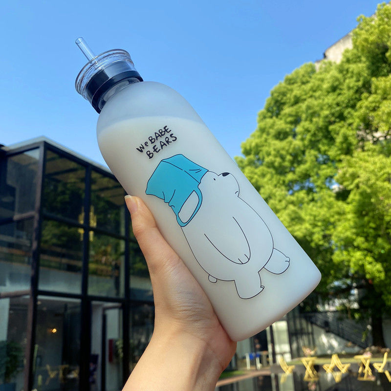 Picture of Large-capacity Plastic Straw Large Water Cup Plastic Wholesale Water Bottle High-looking Big Fat Cup Water Kettle Cute Summer