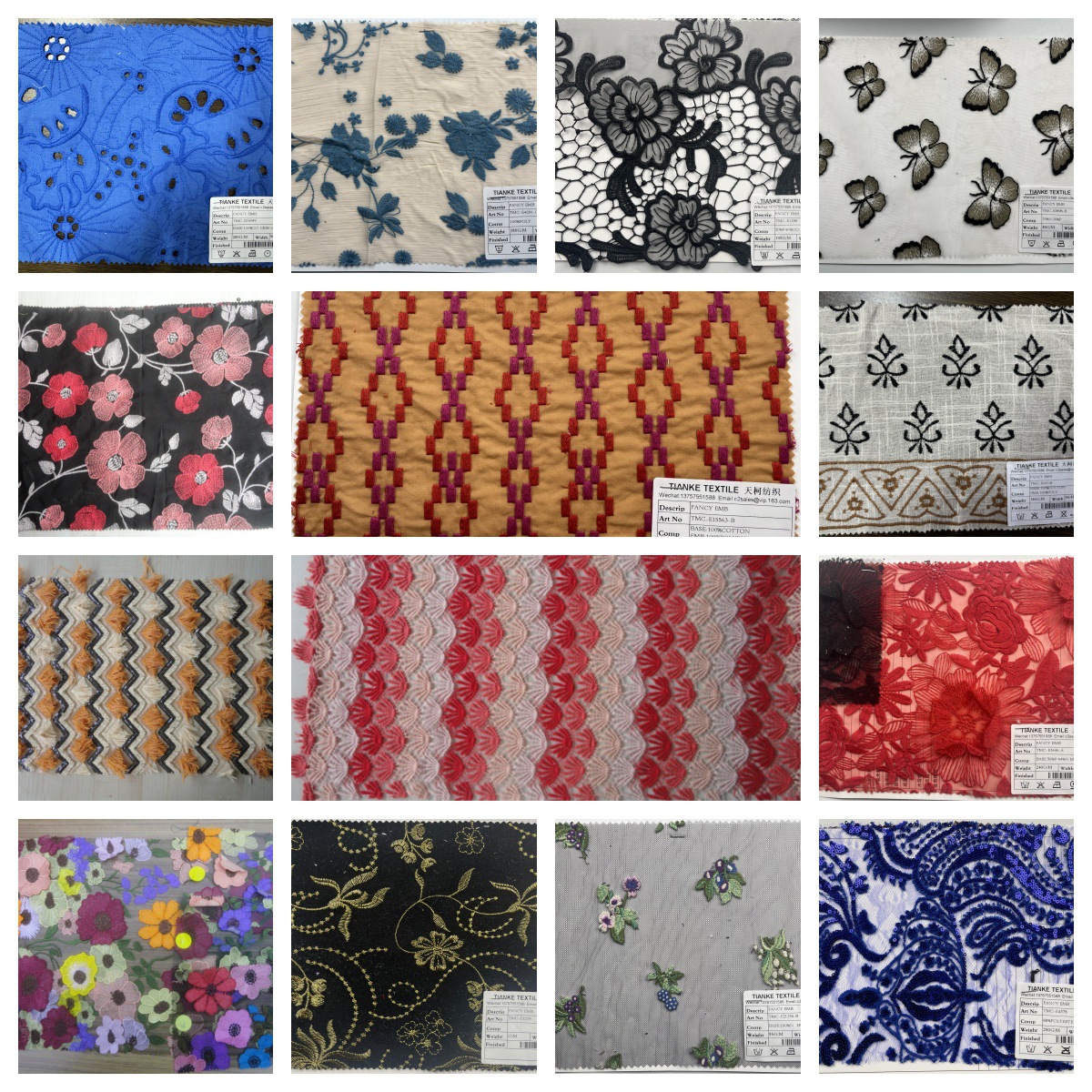 Ready-Made Embroidered Fabrics Collection, Cotton and Linen Embroider, Sequin Chip Cotton, There Is Always One You Like