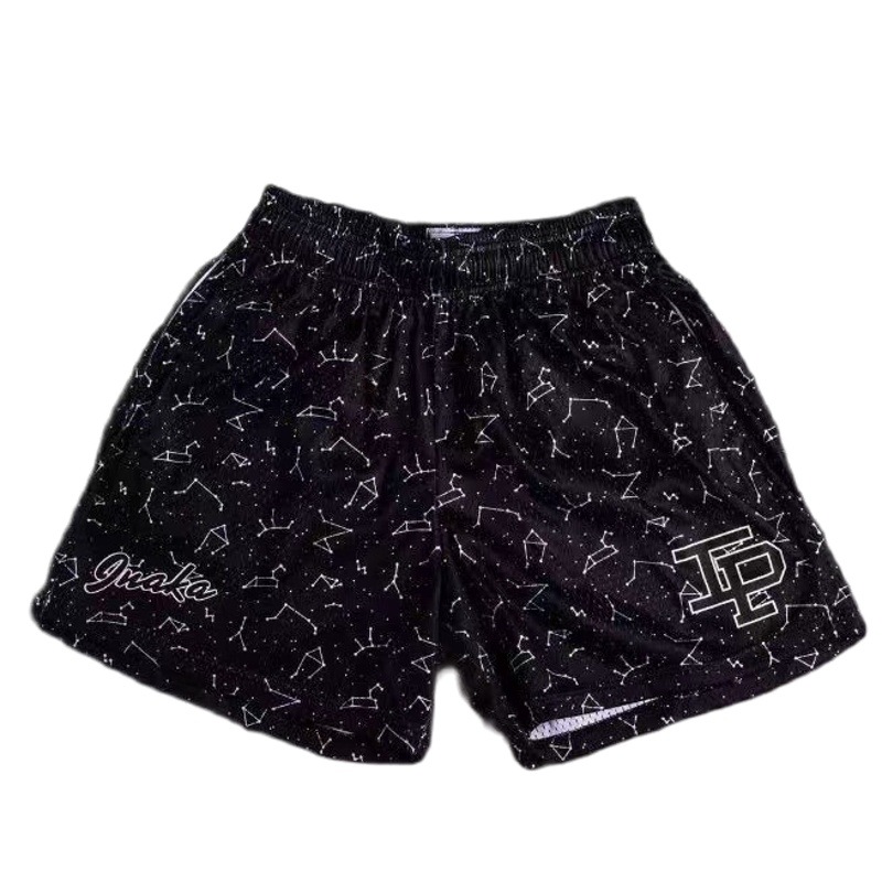 New Fashion Brand IP Sports Joint Fitness Basketball Four-point Shorts Muscular Men's Breathable Fashion Shorts Summer