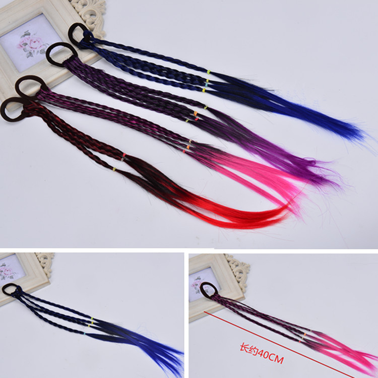 Picture of Hot Selling Colorful Wig Braids Gradient Color High Temperature Silk Braids Wig Hair Band Wholesale