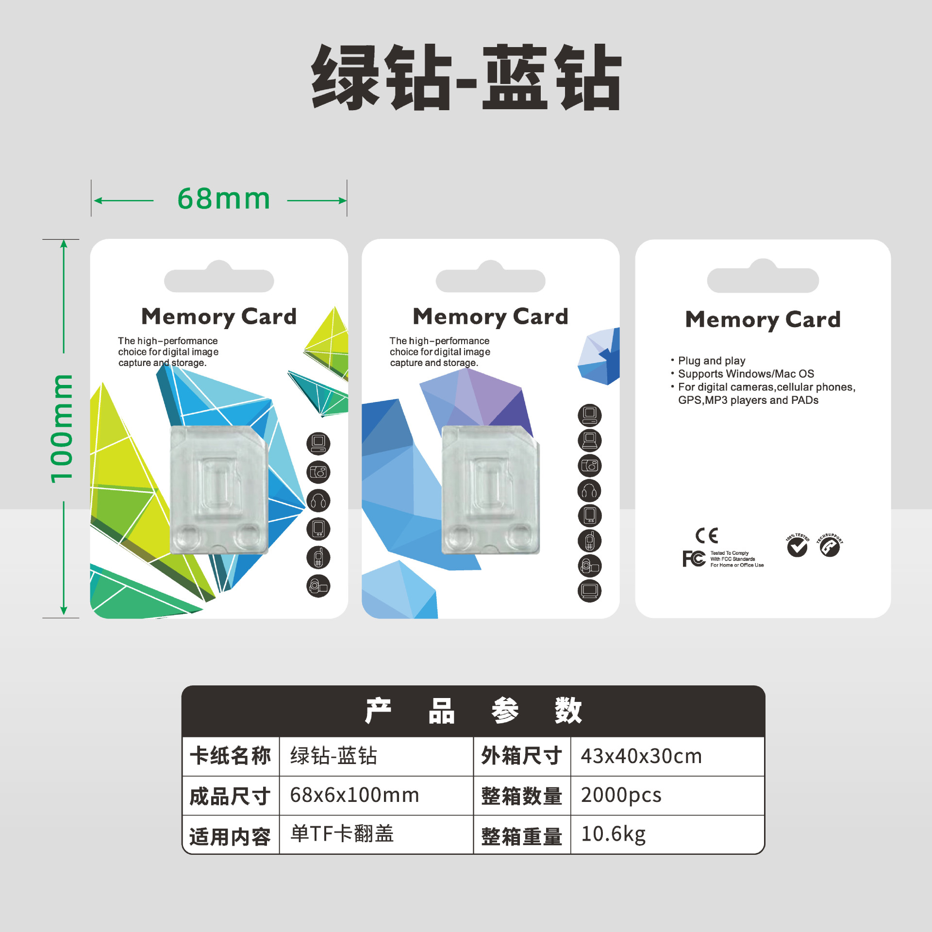 Picture of Spot Wholesale High-Speed Memory Card Packaging Box Cardboard Blister Security Monitoring Tf Card Packaging Box