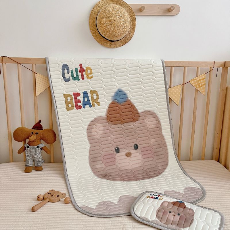 Picture of New Cartoon Cool Silk Children's Latex Mat Two-Piece Set Washable Baby Mattress Kindergarten Baby Soft Mat