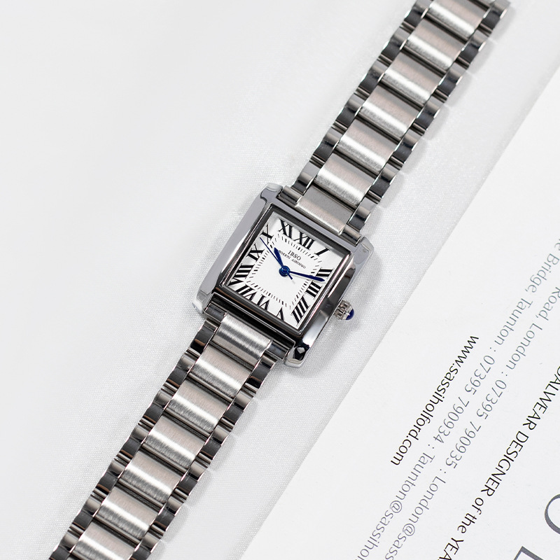 Watch Women's Fashion Steel Belt Famous Brand genuine goods 2024 New Niche High Sense Square Tank Same Style