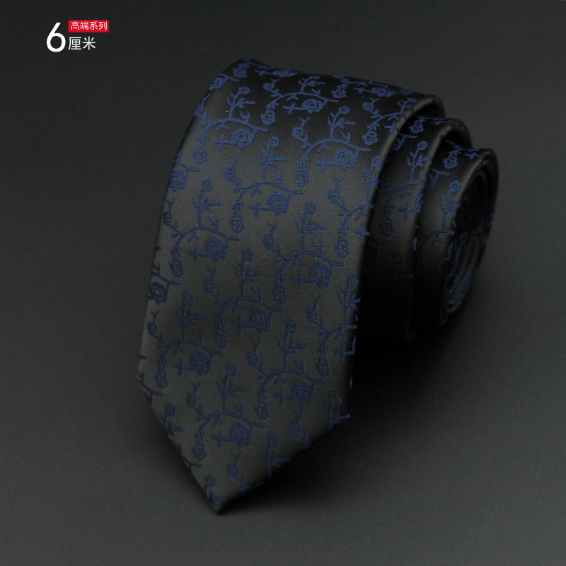 Picture of Men's Tie Korean Style Casual Polyester Silk Narrow Business Fashion Groom Wedding 6cm Small Tie