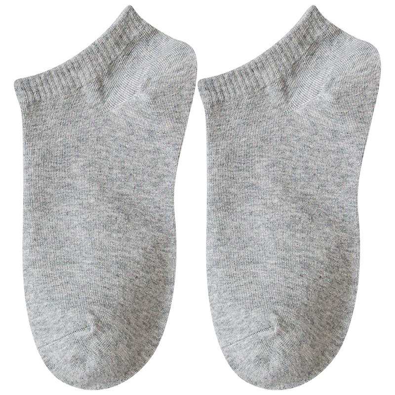 Picture of Men's and Women's Black, White and Gray Spring and Summer Shallow Mouth Invisible Boat Socks Versatile Solid Color Socks Non-Slip and Odor-Resistant Cotton Socks Manufacturer Wholesale