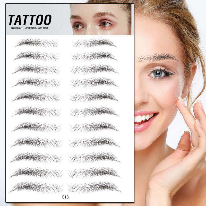 Picture of 3D Bionic Tattoo Stickers Wholesale Men and Women Semi-Permanent Waterproof Long-Lasting Simulated Eyebrow Tattoo Embroidery Lazy Eyebrow Thrush Artifact