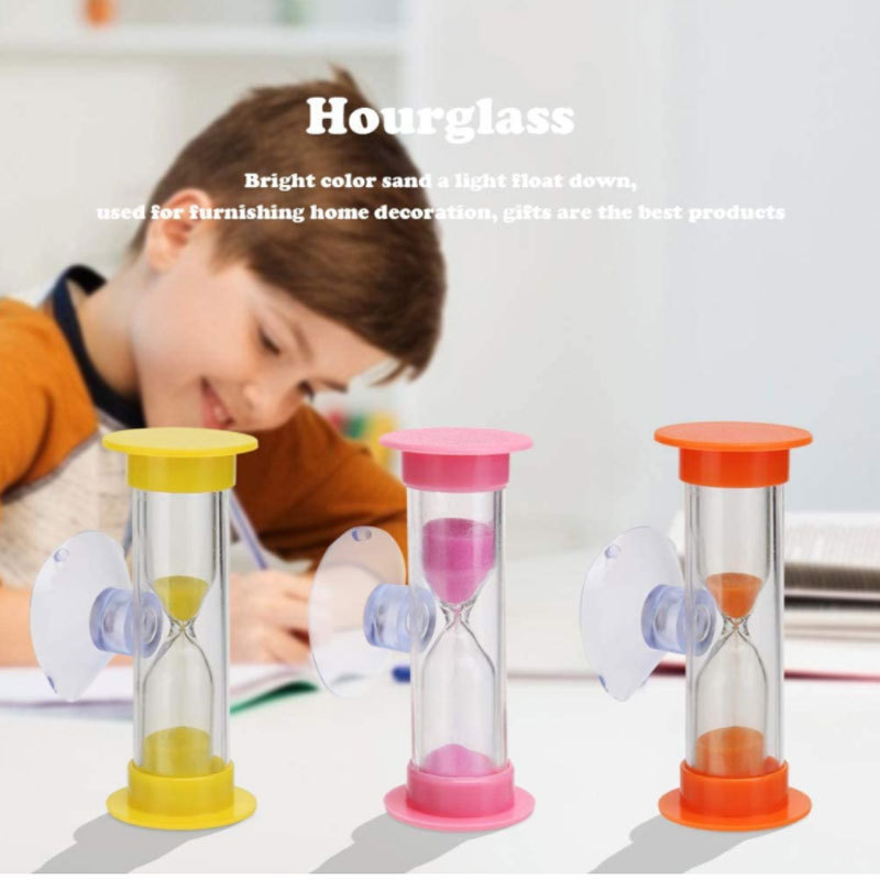 Picture of European-style suction cup hourglass rotatable 2+3 minutes timer children's brushing time reminder funnel plastic drop-resistant