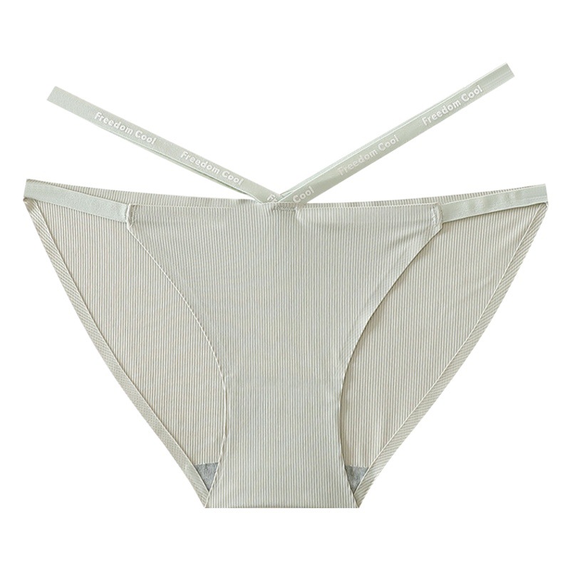 Underwear Women's Ice Silk Seamless Summer Thin Sexy High Slit English Thin Strap Trendy Cool Sports Baby Briefs