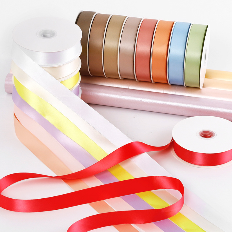 New Macaron Double-Sided Polyester Ribbon Flower Bouquet Decorative Belt Handmade Floral Gift DIY Material Strap
