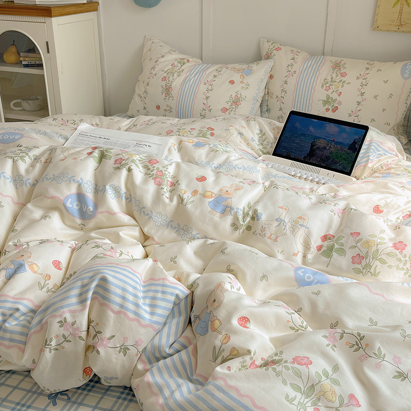 Picture of Wholesale ins cotton four-piece student dormitory three-piece set bed hat autumn and winter group purchase gift generation manufacturers