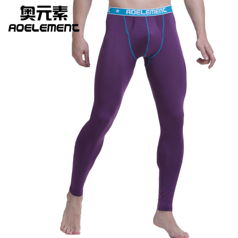 Picture of Men's long johns panties single-piece autumn and winter thin tight warm pants slim-fit johns men's leggings