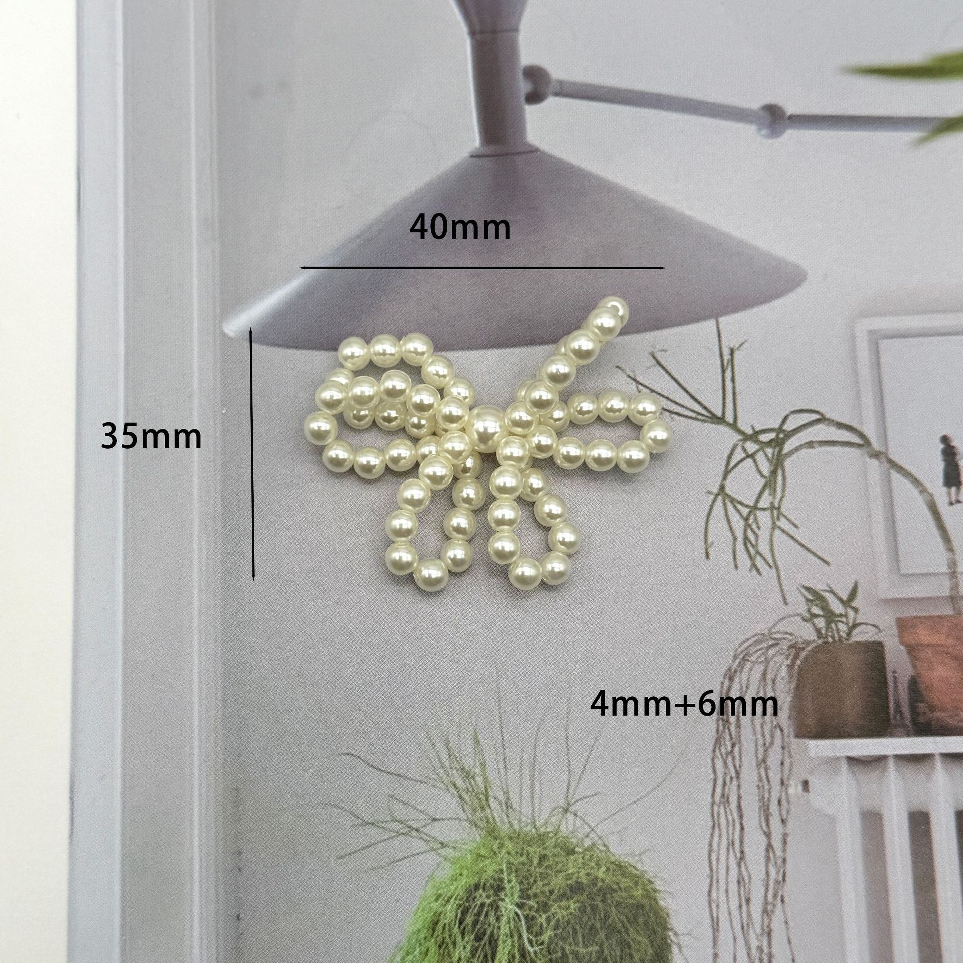Picture of Pearl bow DIY hand-woven beige handmade accessories beaded bag bag shoe flower wedding dress