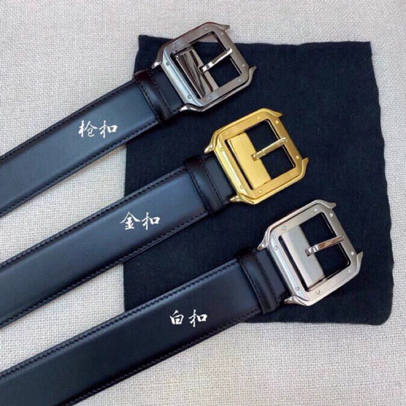 Cross-border European High-end Men's Belt Business Fashion Trend Pin Buckle Couple's Belt Youth Solid Color 3.5 Belt
