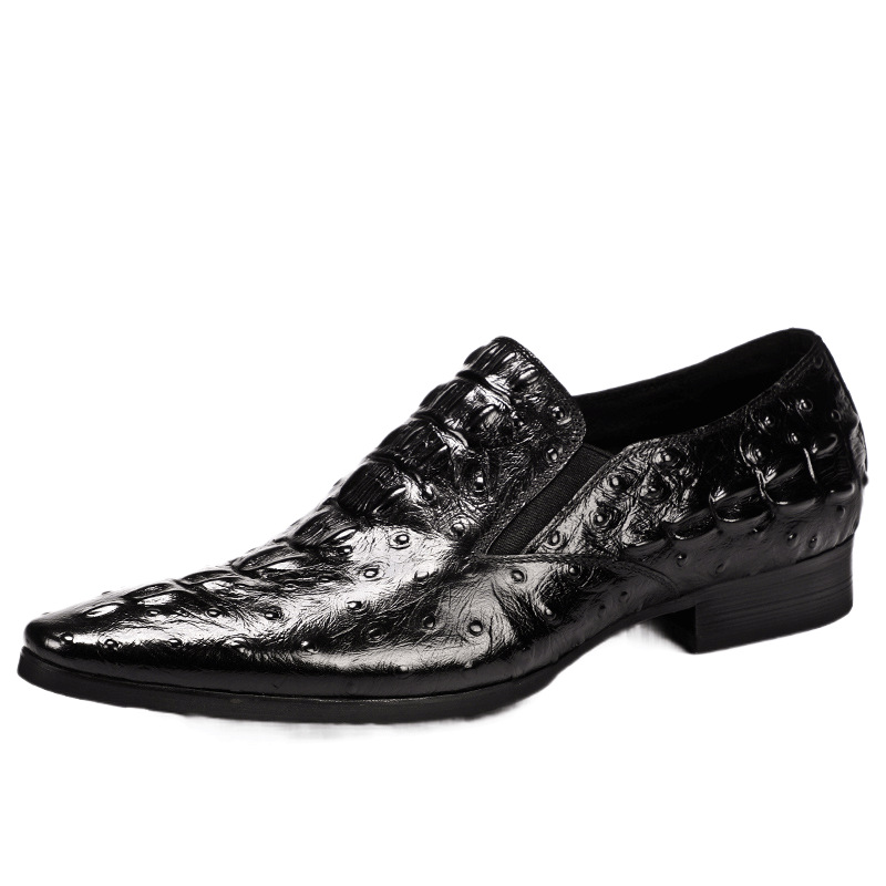 Picture of Business large size cowhide casual toe crocodile embossed men's leather shoes British genuine leather cowhide pointed toe cross-border foreign trade