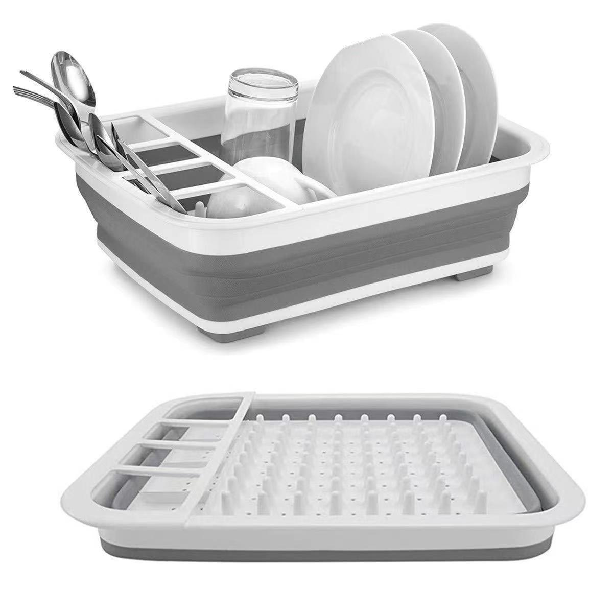 Picture of Foldable draining bowl rack new kitchen tableware storage rack multi-functional sink draining rack drying rack