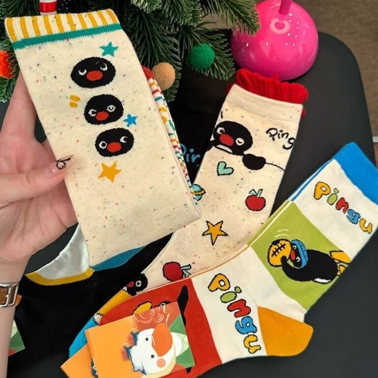 Autumn and Winter Ins Trendy Original All-match Cartoon Cuntable Socks for Children Minimalist Penguin Socks for Students