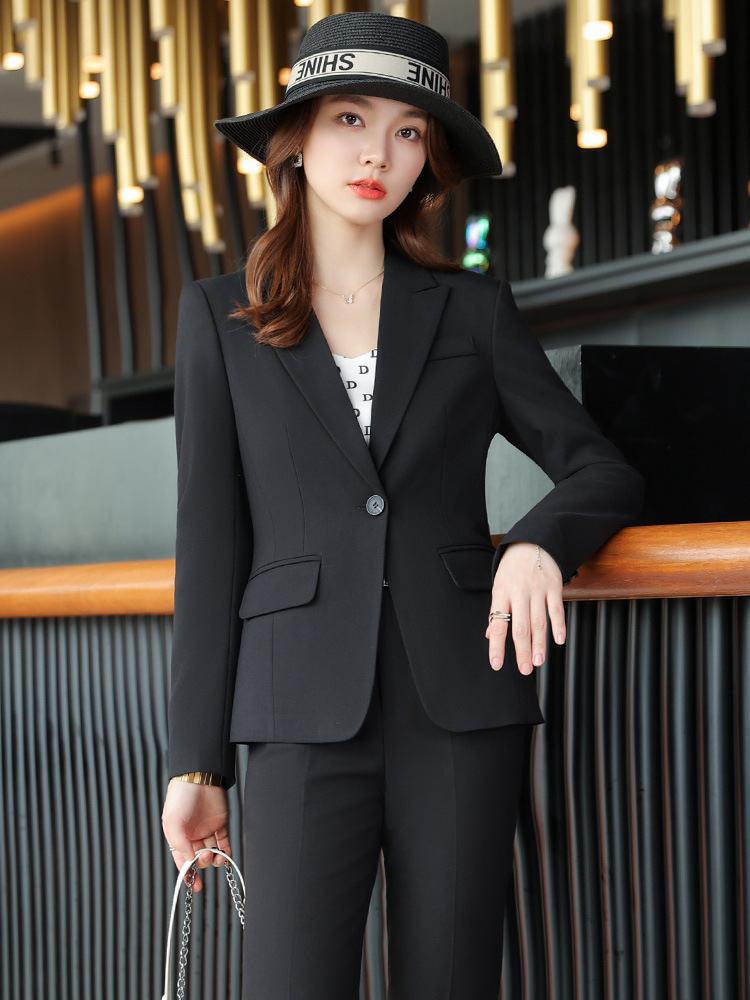 Picture of Suit Jacket Women's autumn and winter professional suit temperament interview formal wear hotel front desk tooling manager suit overalls