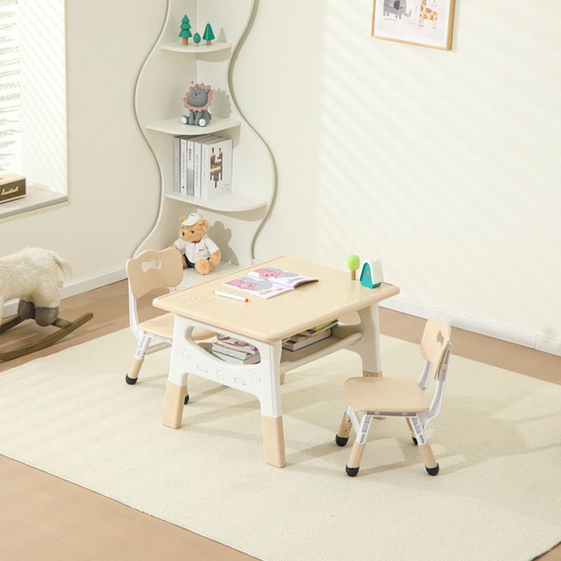 Kindergarten Children's Tables and Chairs suit Liftable Graffiti Drawing Children's Desk Multi-functional Storage Learning Table