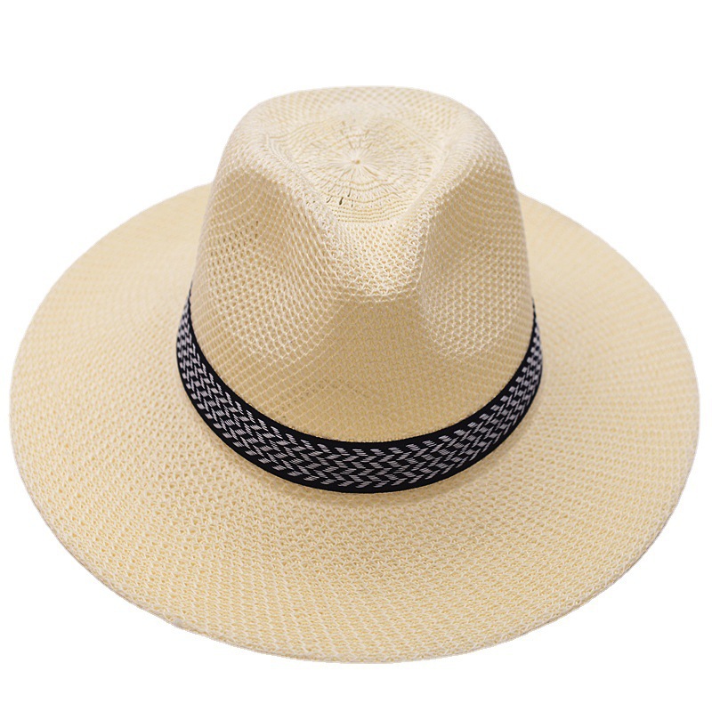 Picture of Farmer Straw Hat Summer Outdoor Men's Sunscreen Sun Hat Breathable Cool Hat Men's Fishing Straw Hat Middle-aged and Elderly Fisherman Hat