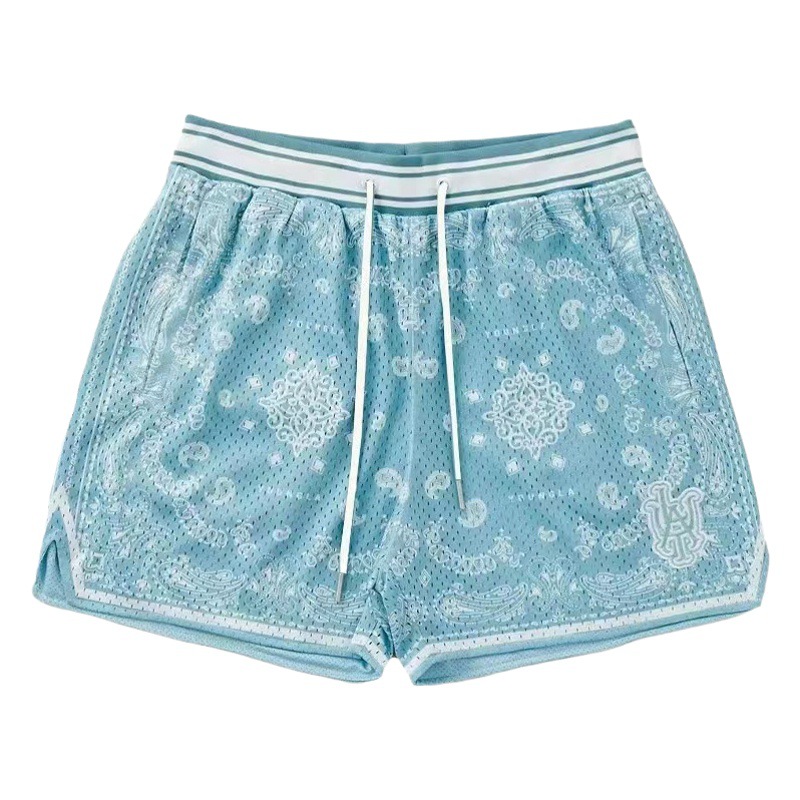 American Basketball Pants Fashionable Cashew Flower Shorts Men's Breathable Quick-drying Loose Summer Mesh Casual Sports Quarterer Pants