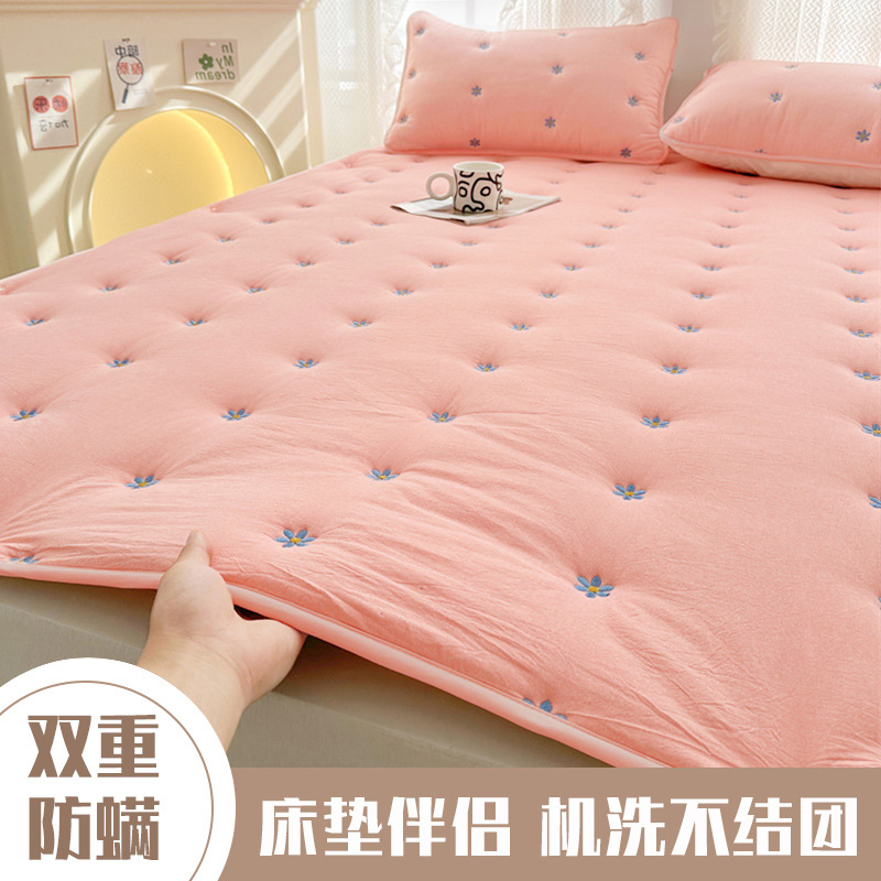 Picture of Pure Soy Fiber Foldable Mattress Cover Student Soft Cushion Thin Mattress Quilt Removable Protective Pad