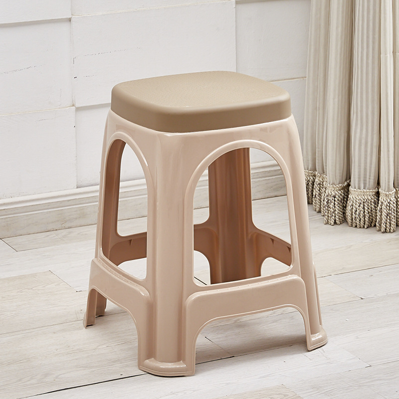 Picture of Plastic stool home thickened living room dining table Deng Zishuo material square bench chair simple cooked rubber small stool high stool