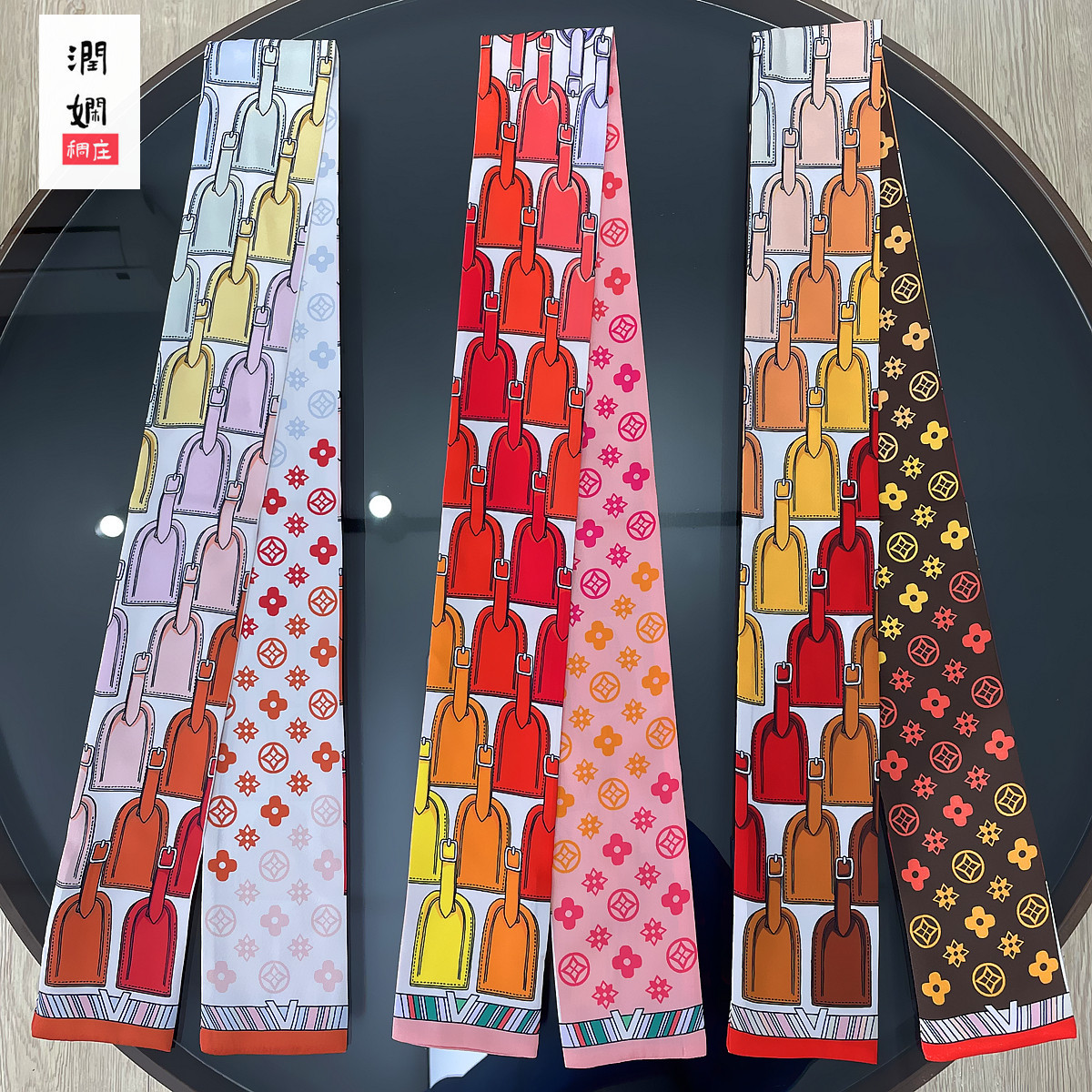 Summer French Style Long Ribbon Double-Sided Hair Band High-Level Elegant Long Scarf Women's Multi-Function Tie Bag