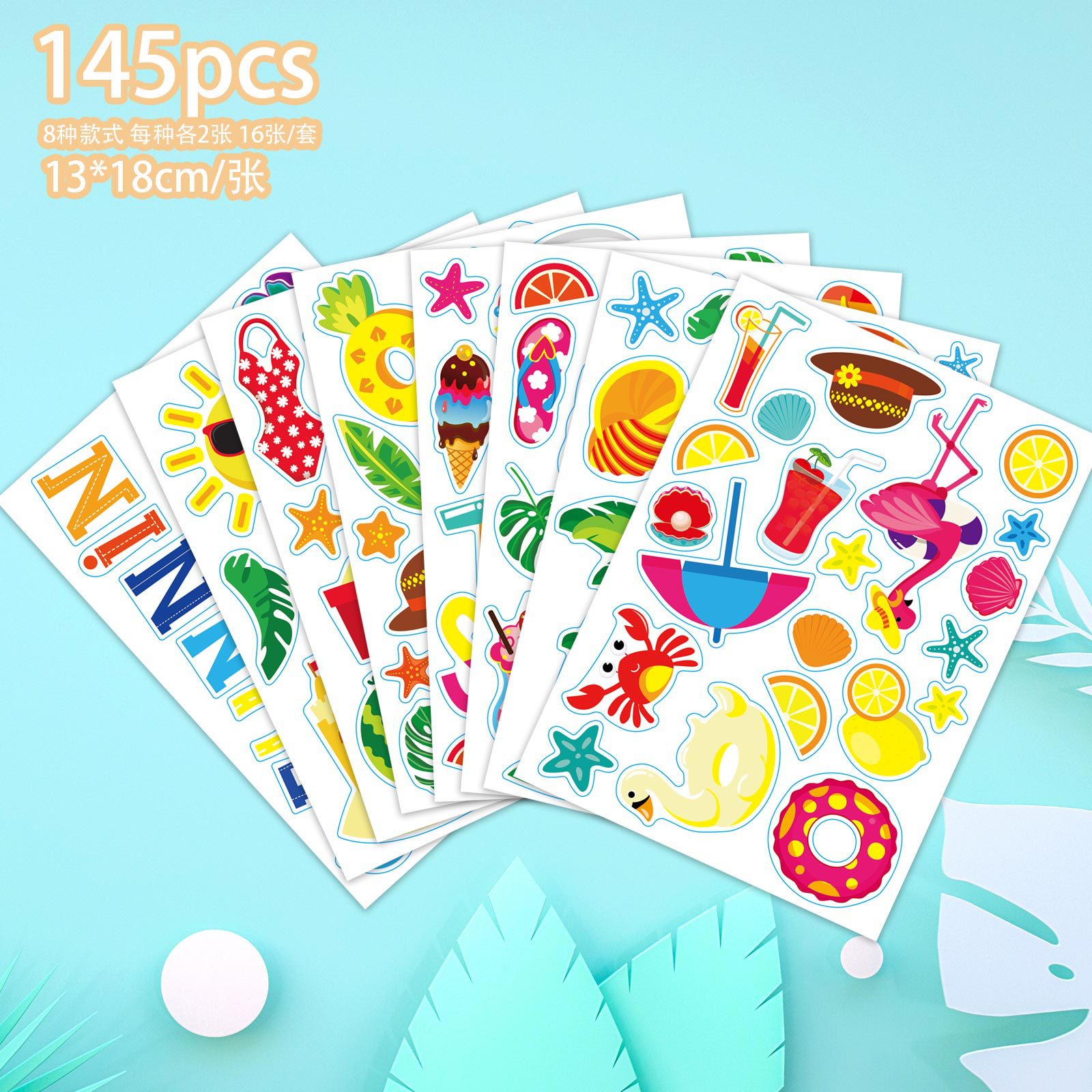 Picture of Supply Children Summer Stickers Hawaii Tropical Beach Label Decal
