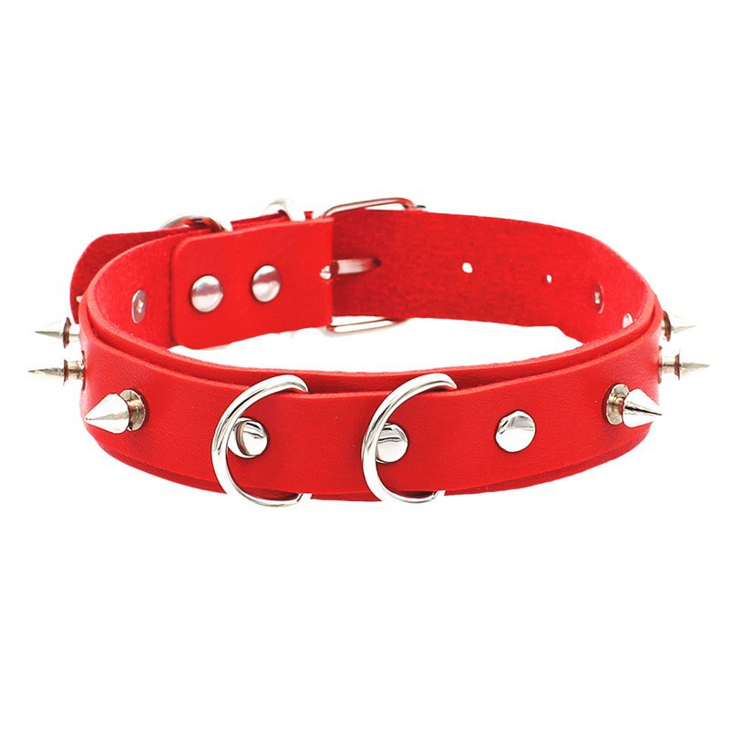 Picture of European and American Exaggerated Adult Sex Products Rivet Collar Flirting Necklace Neck Neck Set Dog Slave Special Traction Rope Set