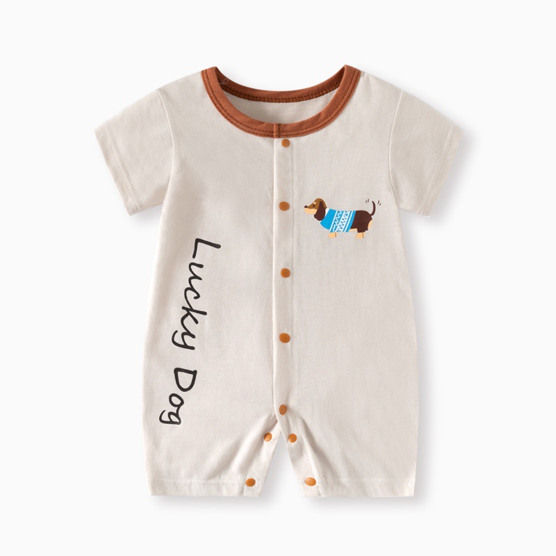 Picture of Internet Red Explosions Baby Cartoon Ha Clothes Summer Short-sleeved Baby Body Clothes Pure Cotton Thin Children's Wear Cross-border Special for Cute