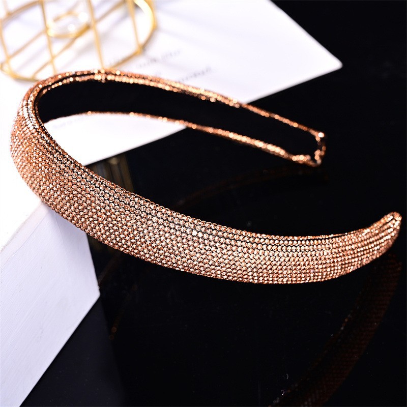 Picture of New cross-border European and American full diamond headband rhinestone sponge with net red trendy hair accessories women's hair band hair accessories